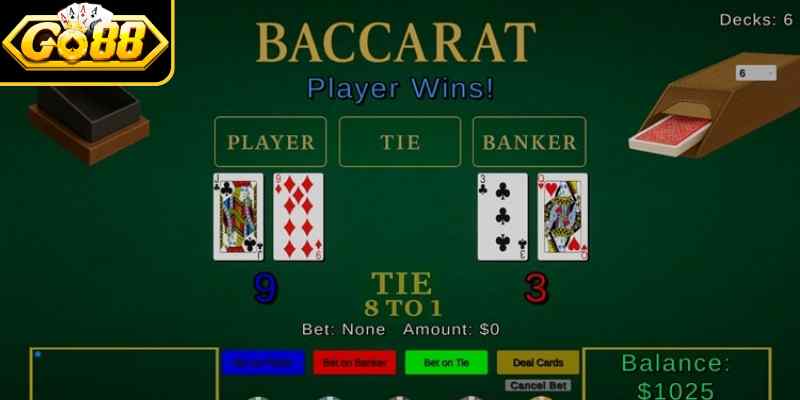 Cách chơi Baccarat Go88 cùng thông tin luật cược