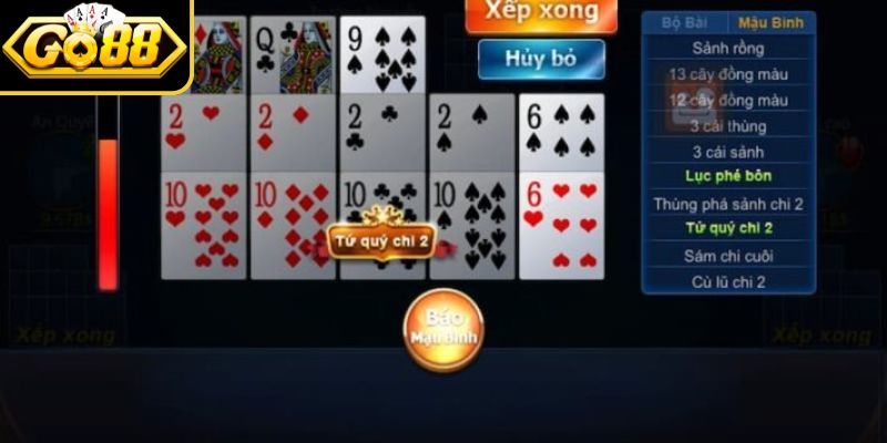 Bỏ túi chiến thuật chinh phục Mậu Binh online Go88 hay